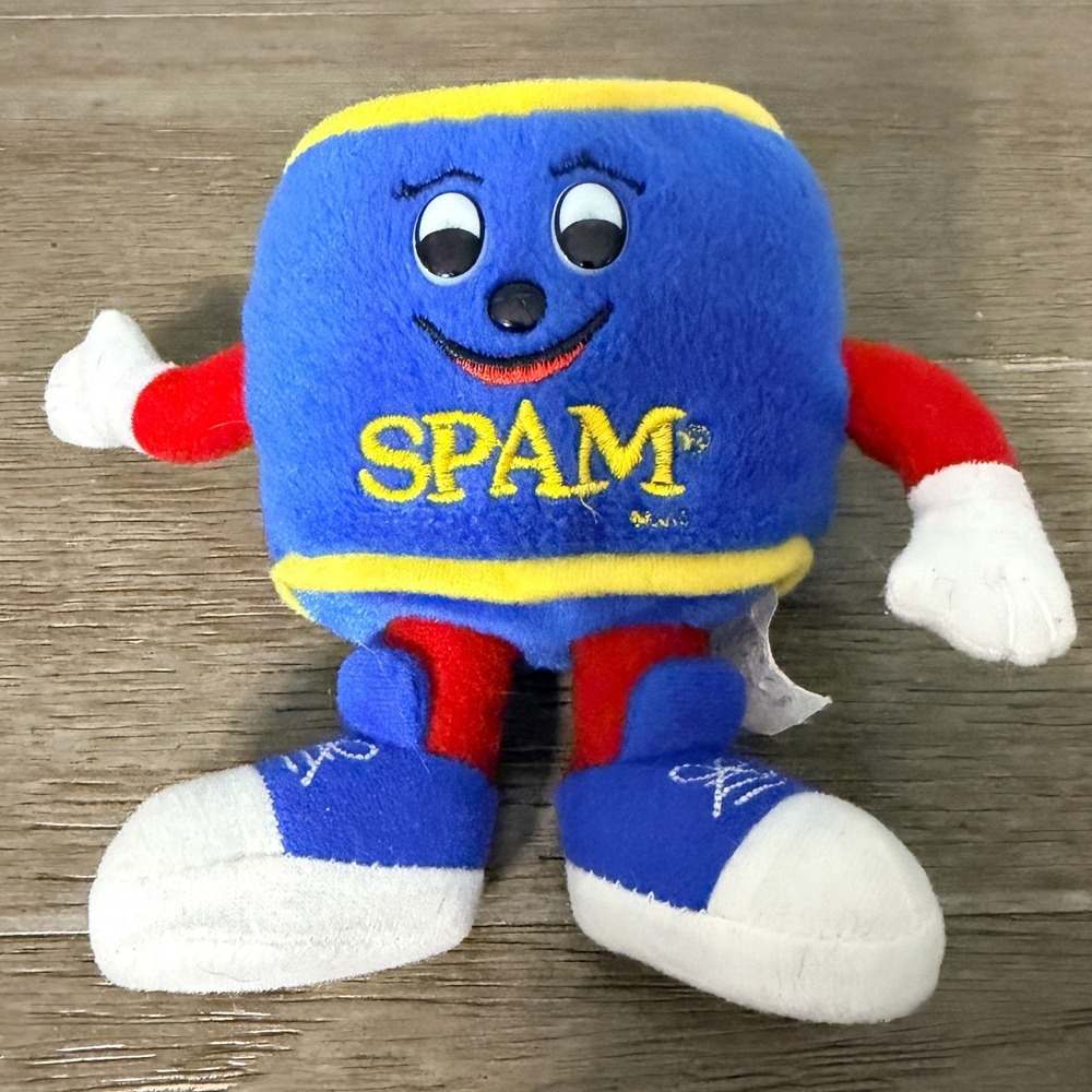 SPAM Can Mascot Plush Stuffed Toy Advertising Character Hormel Blue Yellow
